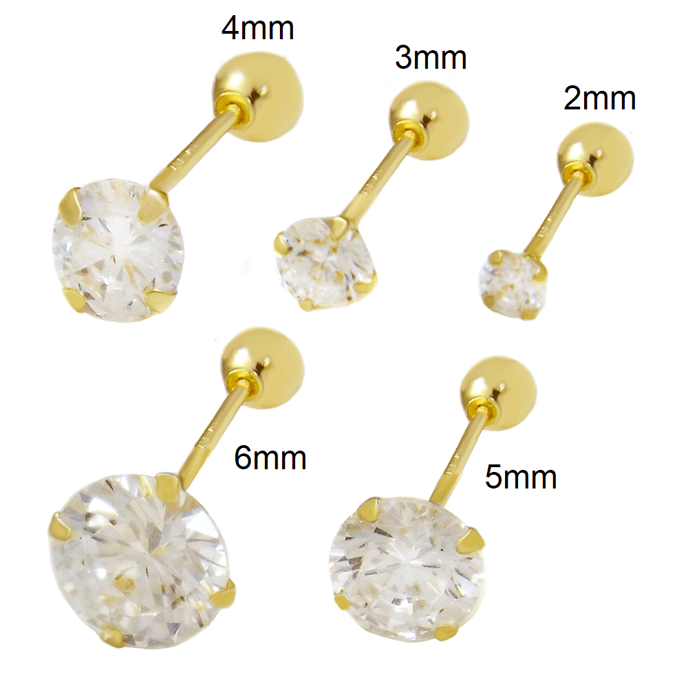 14 karat diamond stud earrings 14K gold children 0.18 ct diamond studs  earrings | eBay
